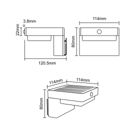 Kinkiet solarny GRID WT33811