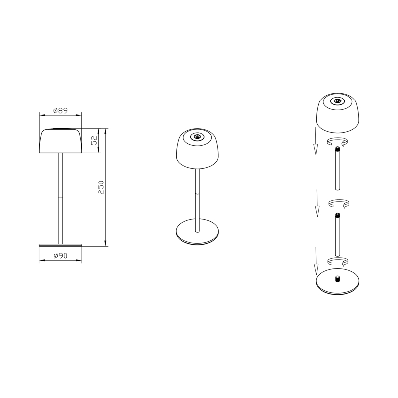 Lampa stołowa POCO ETLED-658-BK