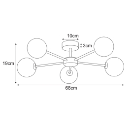 Lampa sufitowa K-5717  GRETA