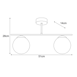 Lampa sufitowa K-5163  DELTA