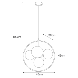 Lampa wisząca K-3836  MEGAN