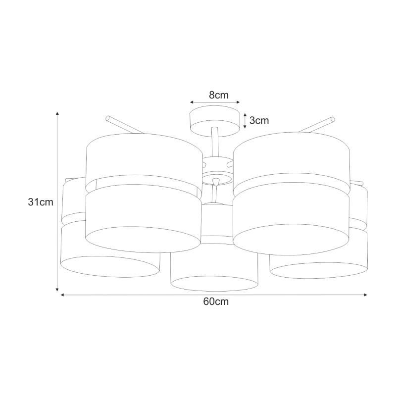 Lampa sufitowa K-5503  MALAVI