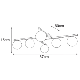 Lampa sufitowa K-5461  KORFU