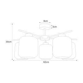 Lampa sufitowa K-5517  PIEGA
