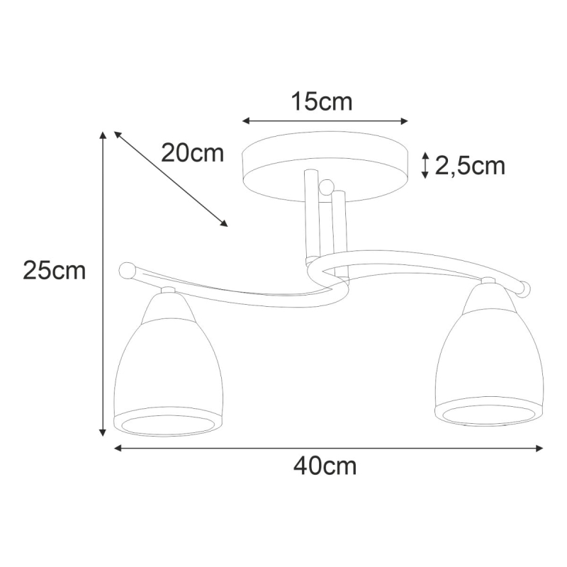 Lampa sufitowa K-JSL-8090/2 CHR  SAMIRA