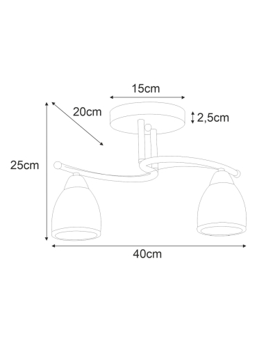 Lampa sufitowa K-JSL-8090/2 CHR  SAMIRA