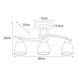 Lampa sufitowa K-JSL-8090/3 CHR  SAMIRA