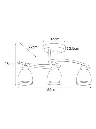Lampa sufitowa K-JSL-8090/3 CHR  SAMIRA