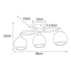 Lampa sufitowa K-JSL-6084/3 AB  LARA