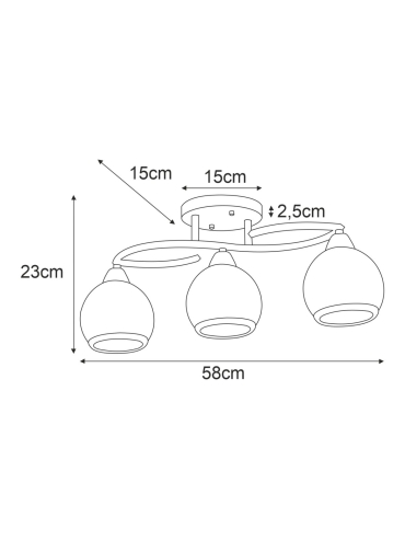 Lampa sufitowa K-JSL-6084/3 AB  LARA