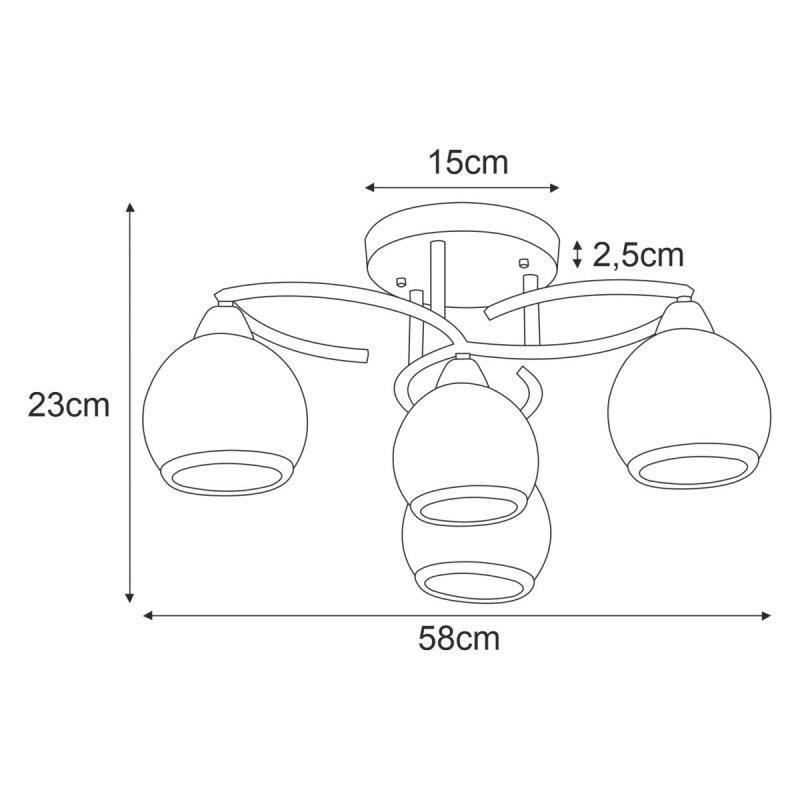 Lampa sufitowa K-JSL-6084/4 AB  LARA