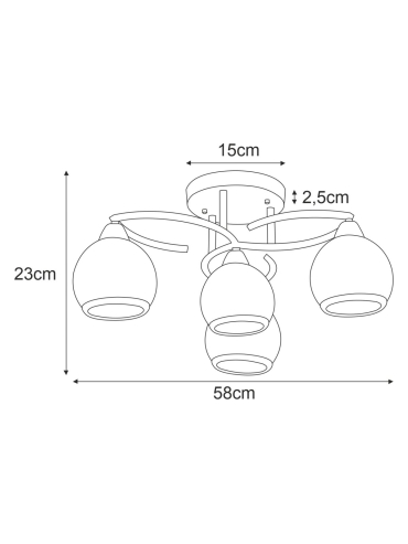 Lampa sufitowa K-JSL-6084/4 AB  LARA