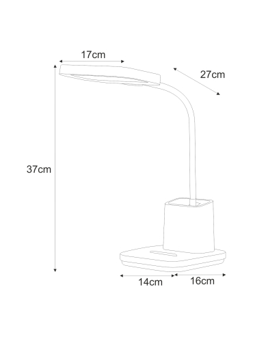 Lampka biurkowa K-BL1301 BIAŁY  TOLA
