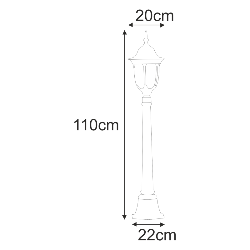 Lampa ogrodowa stojąca K-6007A/L CZARNY  VASCO