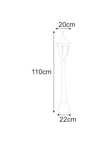 Lampa ogrodowa stojąca K-6007A/L CZARNY  VASCO