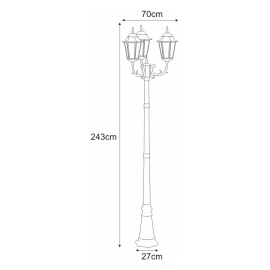 Lampa ogrodowa stojąca K-7006A2/3 CZARNY  LOZANA