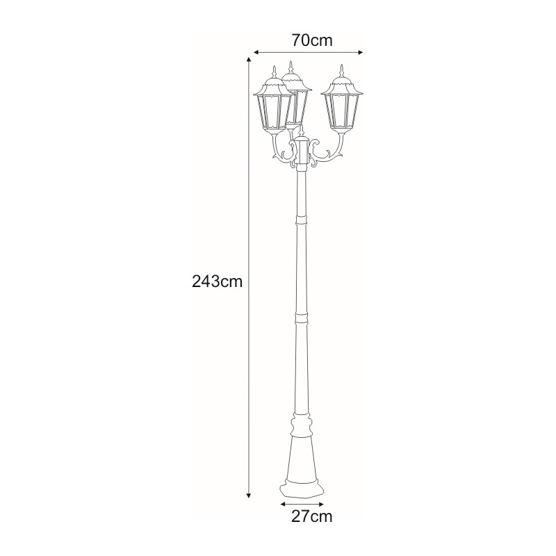 Lampa ogrodowa stojąca K-7006A2/3 CZARNY  LOZANA