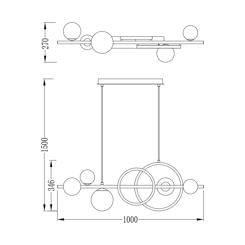 Lampa wisząca TAREMI MD2448-7B-3BGD
