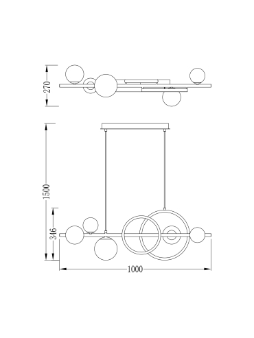 Lampa wisząca TAREMI MD2448-7B-3BGD