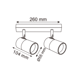 Lampa sufitowa FORI OB-2204BD-2-BK
