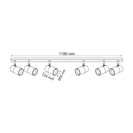 Lampa sufitowa FORI OB-2204BD-6-BK
