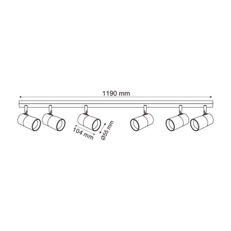 Lampa sufitowa FORI OB-2204BD-6-BK