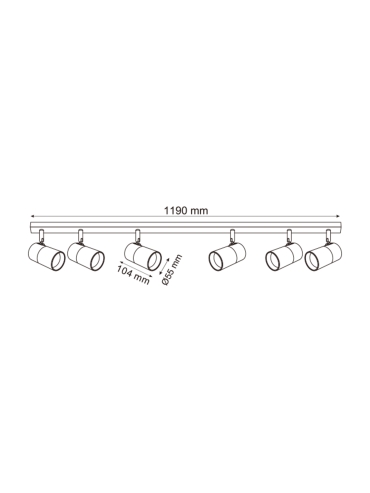 Lampa sufitowa FORI OB-2204BD-6-BK