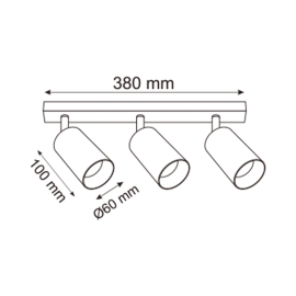 Lampa sufitowa REN OB-2211BD-3-BK