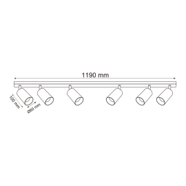 Lampa sufitowa REN OB-2211BD-6-BK