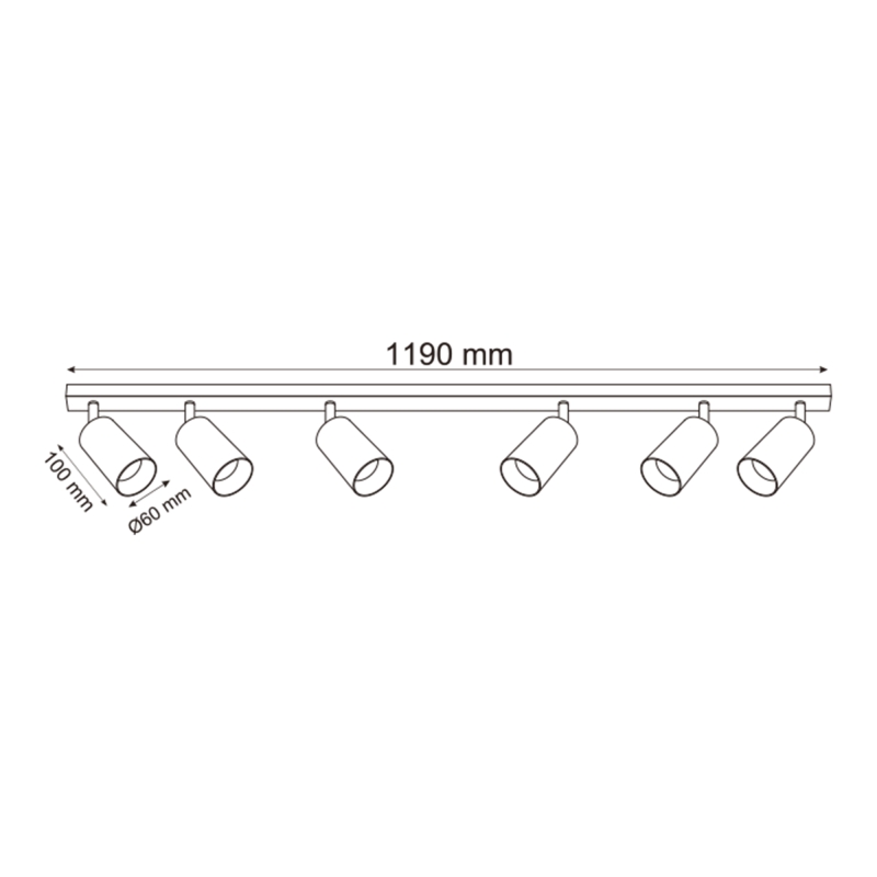 Lampa sufitowa REN OB-2211BD-6-BK