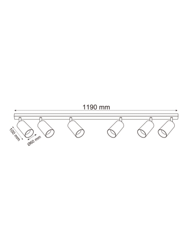 Lampa sufitowa REN OB-2211BD-6-BK