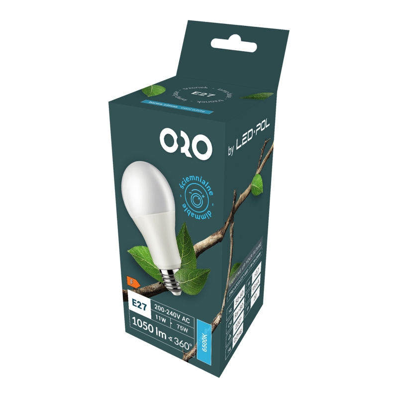 Żarówka LED ORO-ATOS-E27-A60-12W-CW 6500K