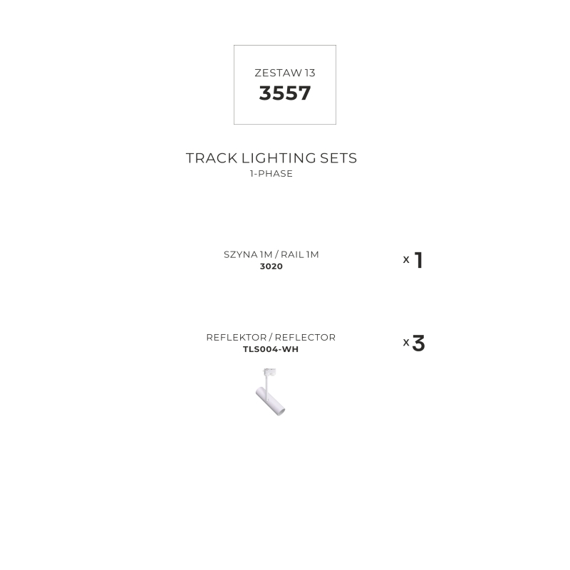 Zestaw 13 szynoprzewody jednoobwodowe white 3557