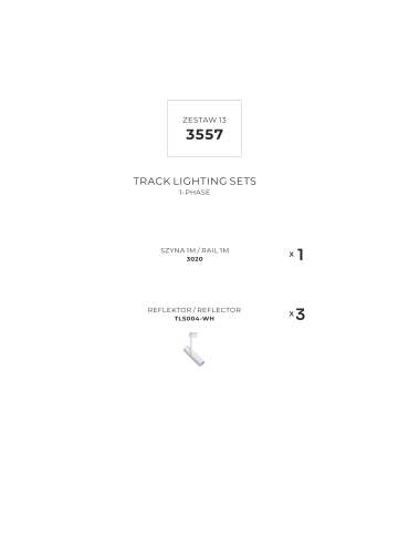 Zestaw 13 szynoprzewody jednoobwodowe white 3557