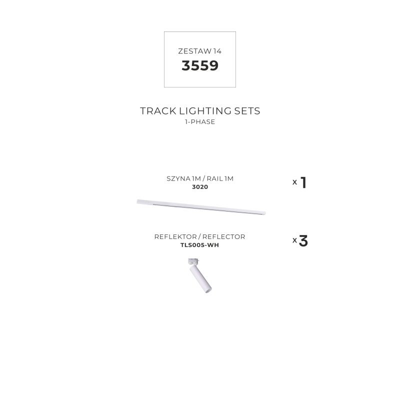 Zestaw 13 szynoprzewody jednoobwodowe white 3559