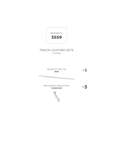 Zestaw 13 szynoprzewody jednoobwodowe white 3559
