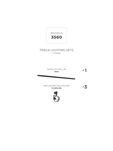 Zestaw 15 szynoprzewody jednoobwodowe black 3560