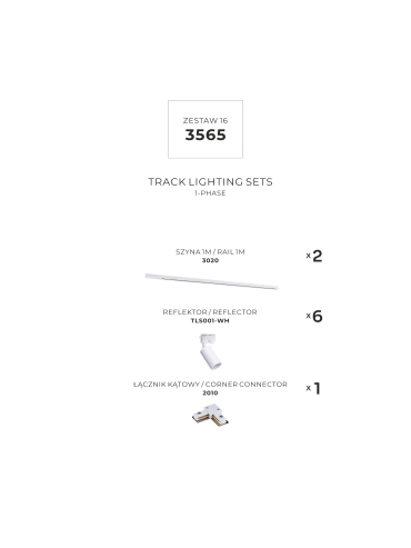 Zestaw 16 szynoprzewody jednoobwodowe white 3565
