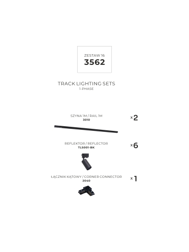 Zestaw 16 szynoprzewody jednoobwodowe black 3562