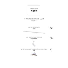 Zestaw 18 szynoprzewody jednoobwodowe white 3576