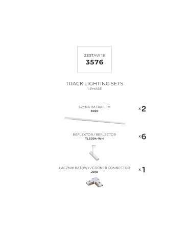 Zestaw 18 szynoprzewody jednoobwodowe white 3576