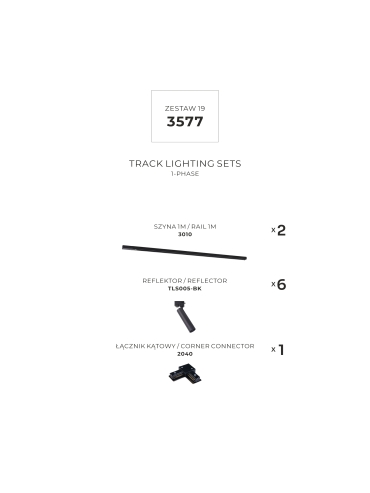 Zestaw 19 szynoprzewody jednoobwodowe black 3577
