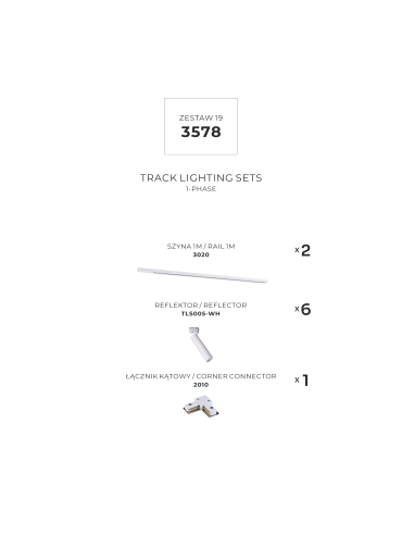 Zestaw 19 szynoprzewody jednoobwodowe white 3578