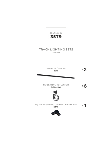 Zestaw 20 szynoprzewody jednoobwodowe black 3579