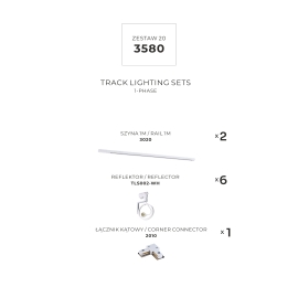 Zestaw 20 szynoprzewody jednoobwodowe WHITE 3580