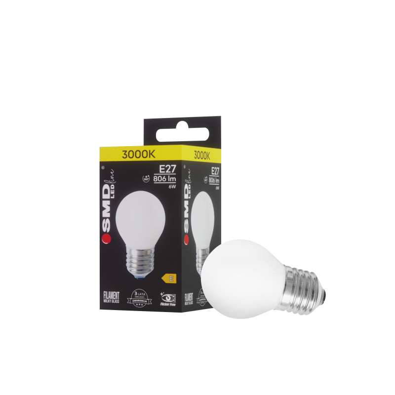 ŻARÓWKA E27 LED FILAME 6W WW ML G45 KULKA 4946