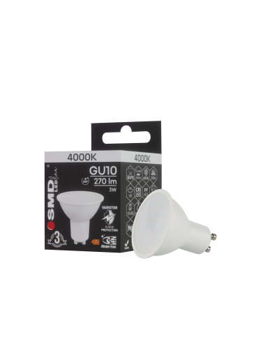 ŻARÓWKA GU10 LED SMD LEDline 3W NW ALU+PC 4335