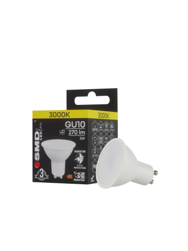 ŻARÓWKA GU10 LED SMD LEDline 3W WW ALU+PC 4304