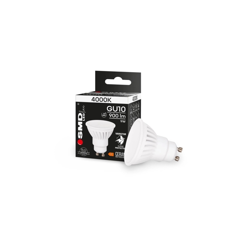 ŻARÓWKA GU10 LED SMD LEDline 9W NW CERAM 4908
