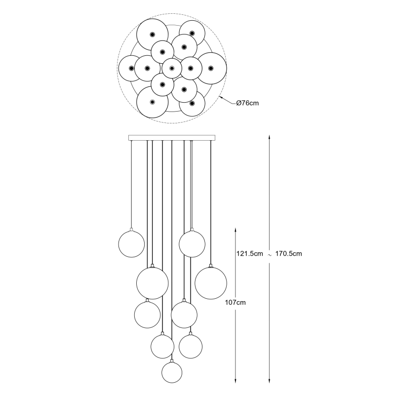 Lampa wisząca MILAN P0606-13B-2GAC